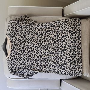 Leopard Print Women's Blouse Short Sleeve